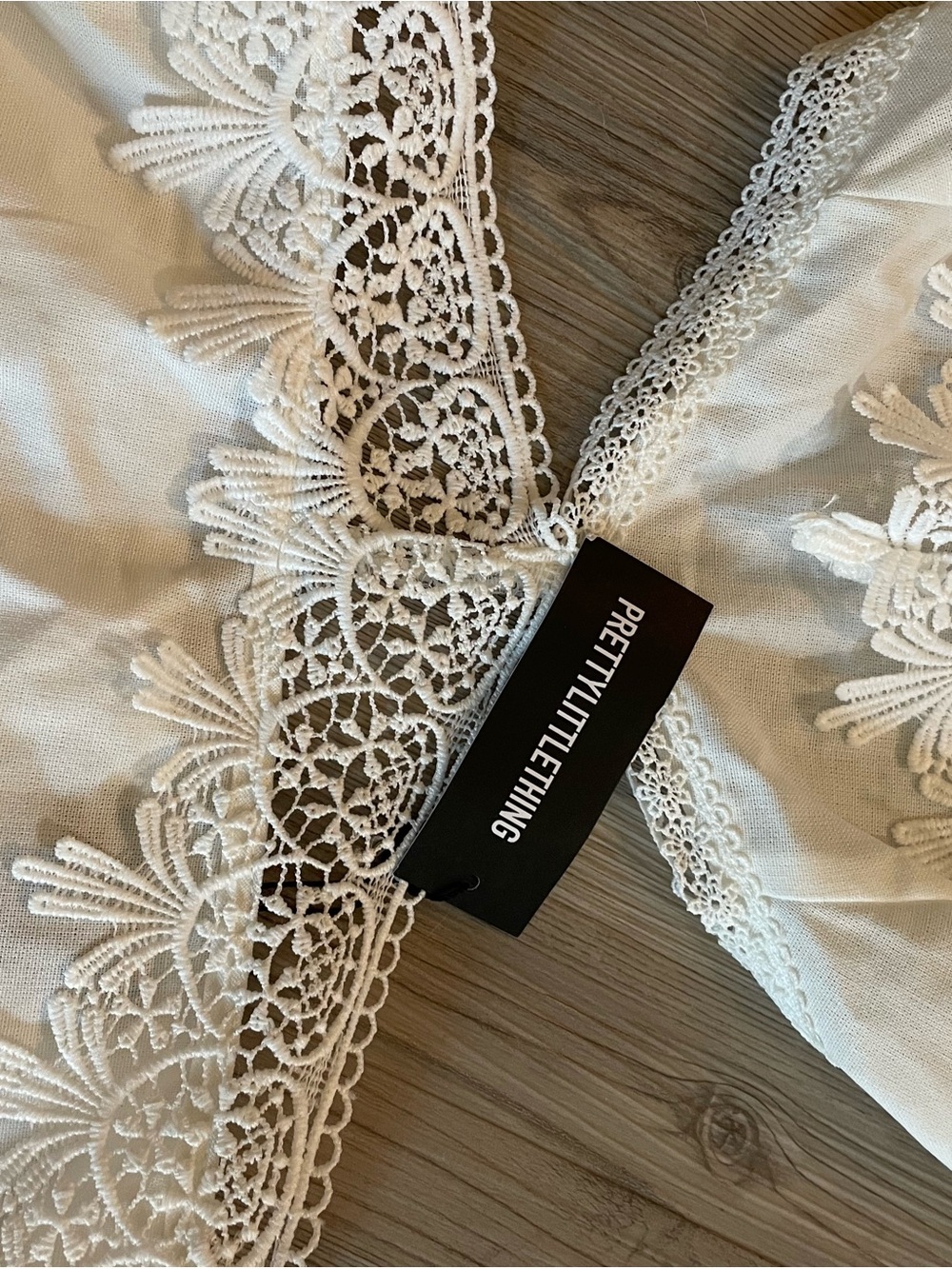 PrettyLittleThing Cream Lace Trim Bralette dress